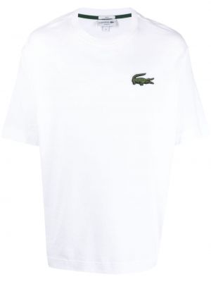 T-krekls ar izšuvumiem Lacoste balts