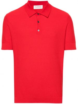 Памучна поло тениска Fursac червено