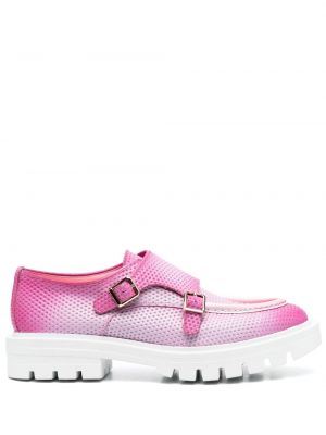 Leder loafer mit schnalle Santoni pink