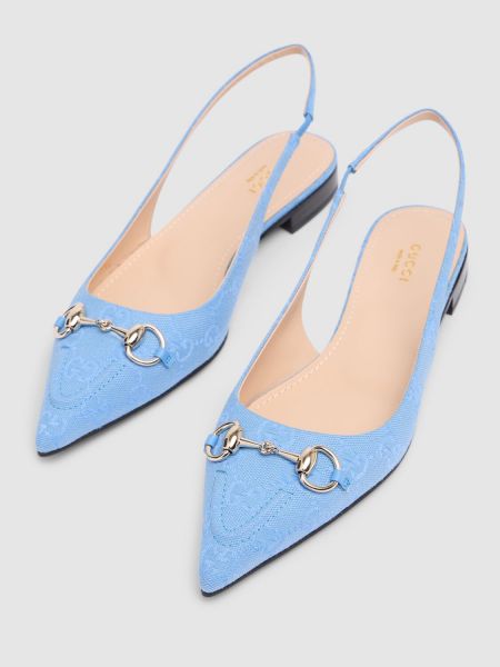 Lahtise kannaosaga puuvillased kingad Gucci sinine