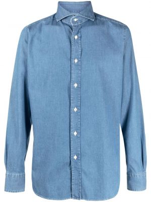 Bavlnená košeľa Moorer modrá