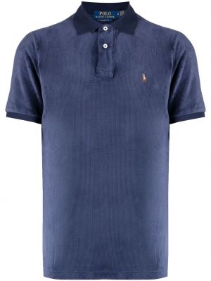 Samt t-shirt mit stickerei Polo Ralph Lauren blau