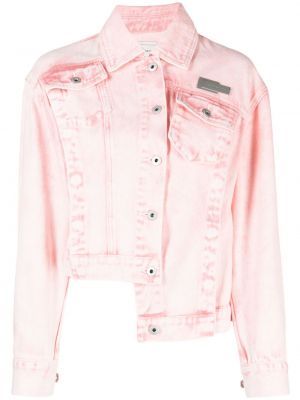 Asymetrická džínsová bunda Feng Chen Wang ružová