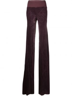 Žametne hlače iz rebrastega žameta Rick Owens vijolična