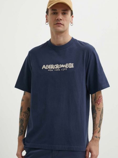 Bombažna majica Abercrombie & Fitch modra