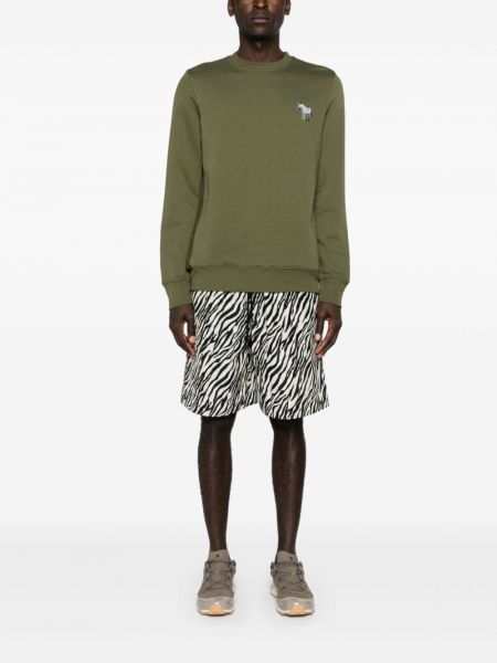 Langes sweatshirt aus baumwoll mit zebra-muster Ps Paul Smith grün