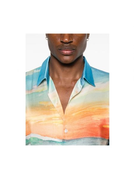 Camisa de seda con estampado con estampado abstracto Nahmias