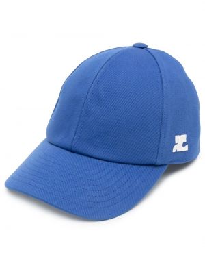 Памучна шапка с козирки Courreges синьо