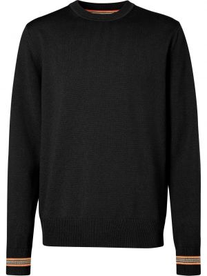 Pull à rayures en tricot Burberry noir