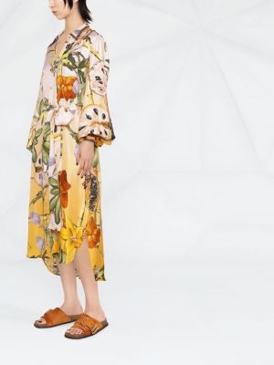 Midi šaty s vysokým pasem Camilla oranžové