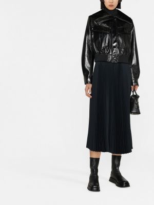 Plisované midi sukně Jil Sander černé