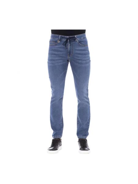 Spitzen skinny jeans mit geknöpfter mit taschen Distretto12 blau