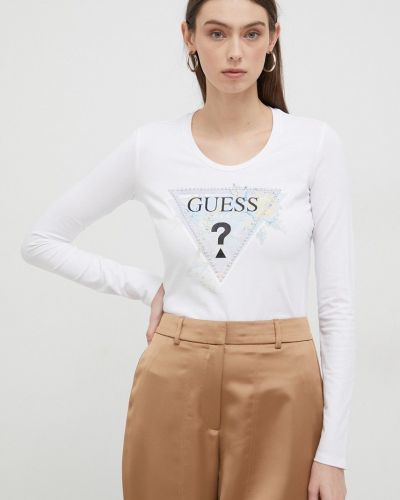 Блуза с дълъг ръкав Guess бяло