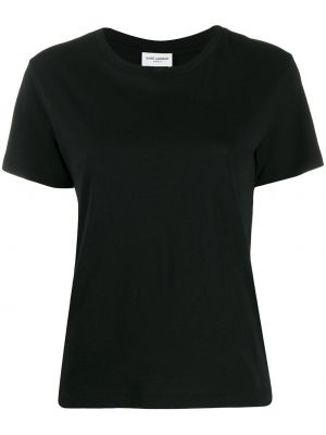 Camiseta slim fit manga corta Saint Laurent negro