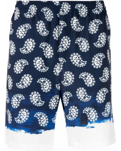 Pantalones cortos deportivos de cachemir con estampado de cachemira Msgm azul