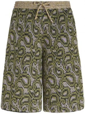 Bermuda kratke hlače s paisley potiskom Etro zelena