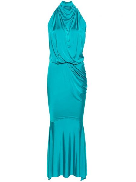 Drapované koktejlkové šaty Alexandre Vauthier modrá