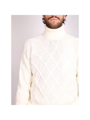 Jersey cuello alto de lana merino de tela jersey Drumohr blanco