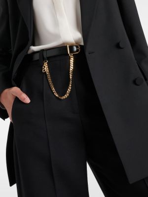 Obojstranný kožený opasok Valentino Garavani čierna