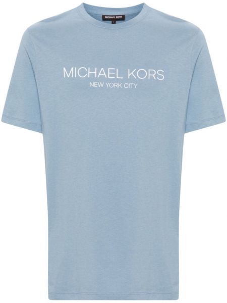 Kokvilnas t-krekls Michael Kors zils