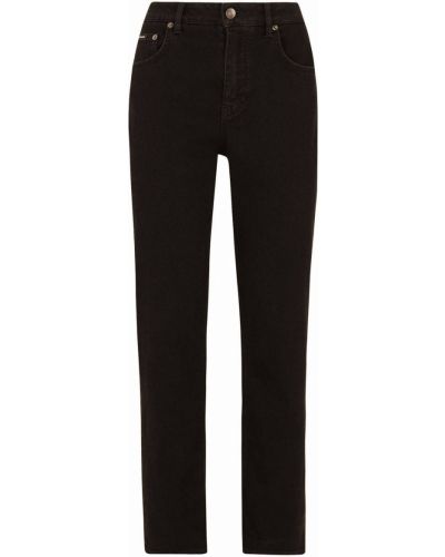 Straight leg jeans a vita alta Dolce & Gabbana nero