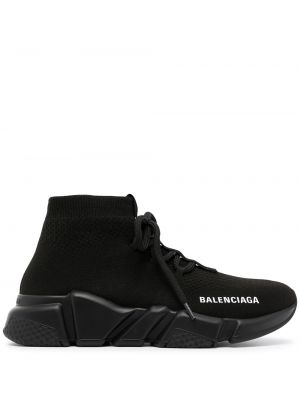 Кружевные кроссовки на шнуровке Balenciaga, черный