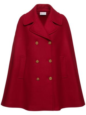 Płaszcz wełniany z kaszmiru Red Valentino czerwony