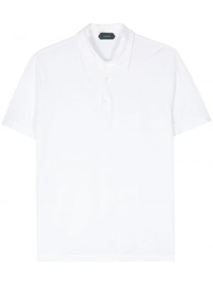 Памучна поло тениска Zanone бяло