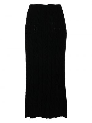 Pletené dlouhá sukně Nude černé