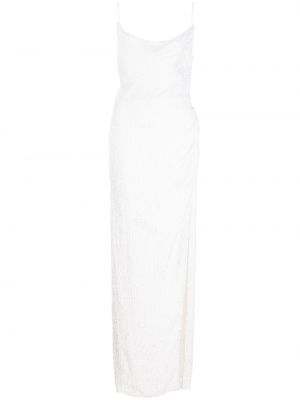 Вечерна рокля с пайети Retrofete бяло
