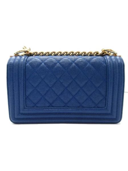 Bolso cruzado de cuero retro Chanel Vintage azul