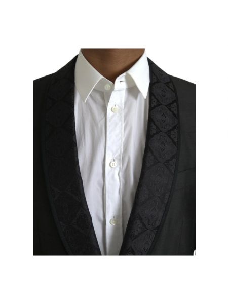 Blazer de seda Dolce & Gabbana negro