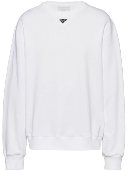 Sweat-shirt long en coton Prada blanc