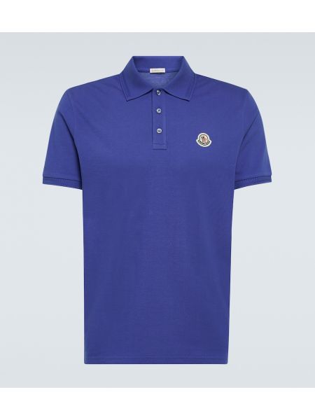 Βαμβακερό polo Moncler μπλε