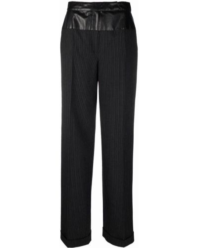 Pantalones de cintura alta a rayas Gianfranco Ferré Pre-owned negro