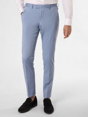 Spodnie slim fit Finshley & Harding niebieskie
