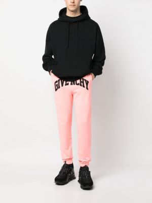 Bavlněné sportovní kalhoty s výšivkou Givenchy růžové