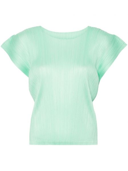 Plisované tričko Pleats Please Issey Miyake zelené