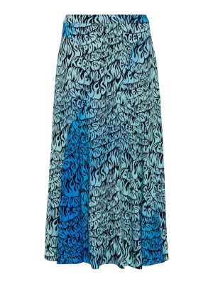 Viskózové midi sukně s potiskem loose fit Stella Mccartney - modrá