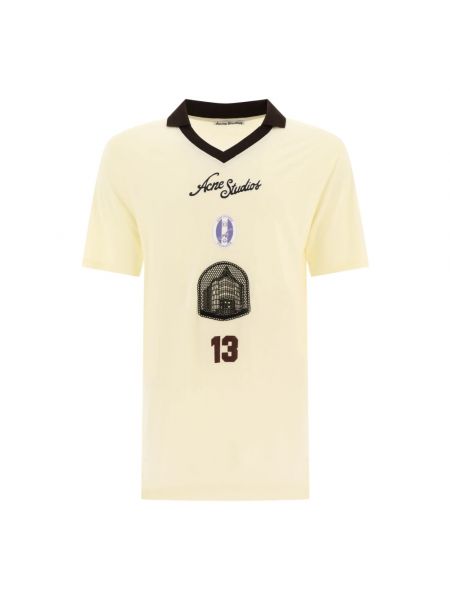 Oversize lyocell t-shirt mit print Acne Studios beige