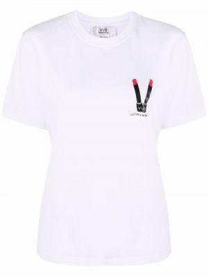 Camiseta con estampado Victoria Victoria Beckham blanco