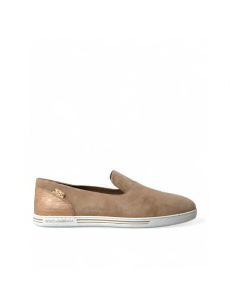 Leder loafer Dolce & Gabbana beige