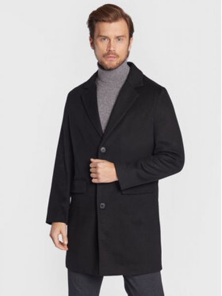 Vlněný zimní kabát United Colors Of Benetton černý