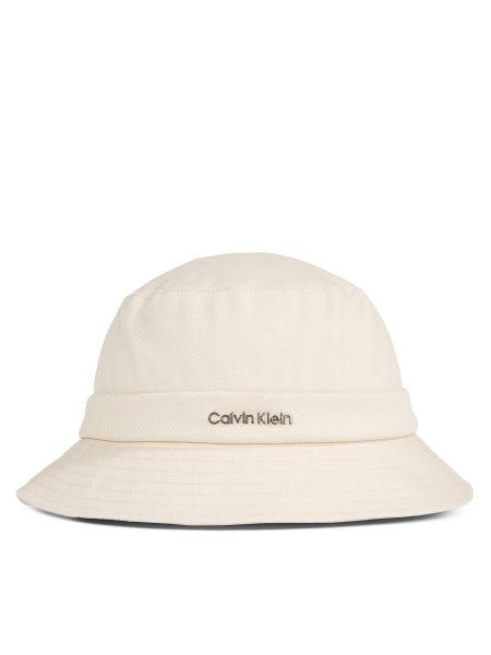 Kapelusz bawełniany Calvin Klein beżowy