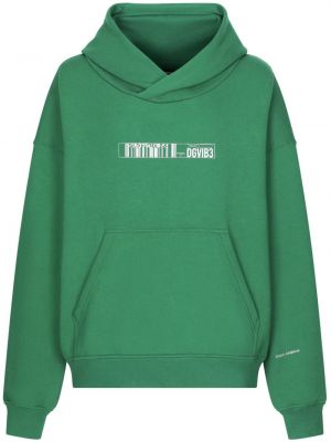 Pamučna hoodie s kapuljačom s printom Dolce & Gabbana Dg Vibe zelena