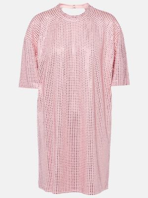 Φόρεμα από ζέρσεϋ με πετραδάκια Area ροζ