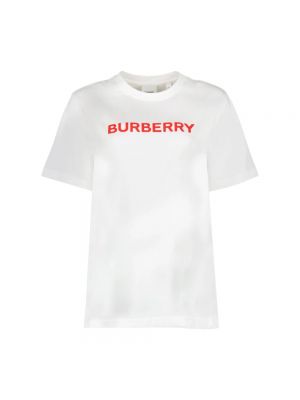 Biała koszulka z nadrukiem Burberry
