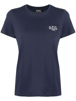 T-shirt à imprimé A.p.c. bleu