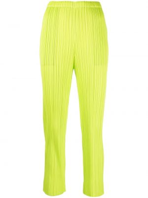 Pantaloni slim fit plissettati Pleats Please Issey Miyake verde