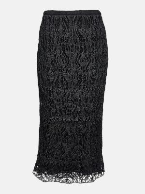 Плетена миди пола Tom Ford черно